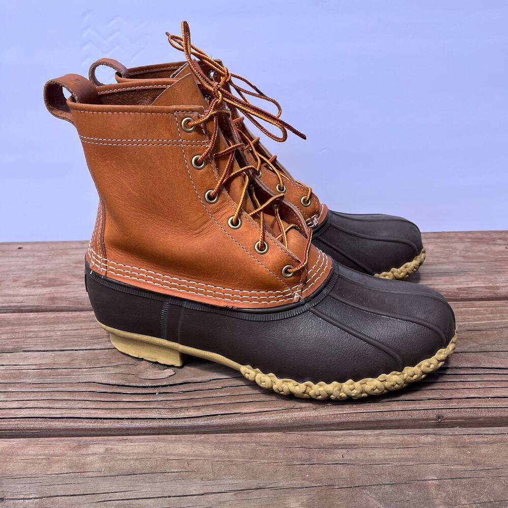 LL Bean Duck Boots Classic Brown Toe Mens 8.5 Womens 10